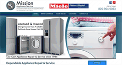 Desktop Screenshot of missionapplianceservice.com